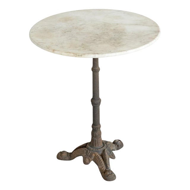 Side Table in Wrought Iron and Marble, 1930s For Sale