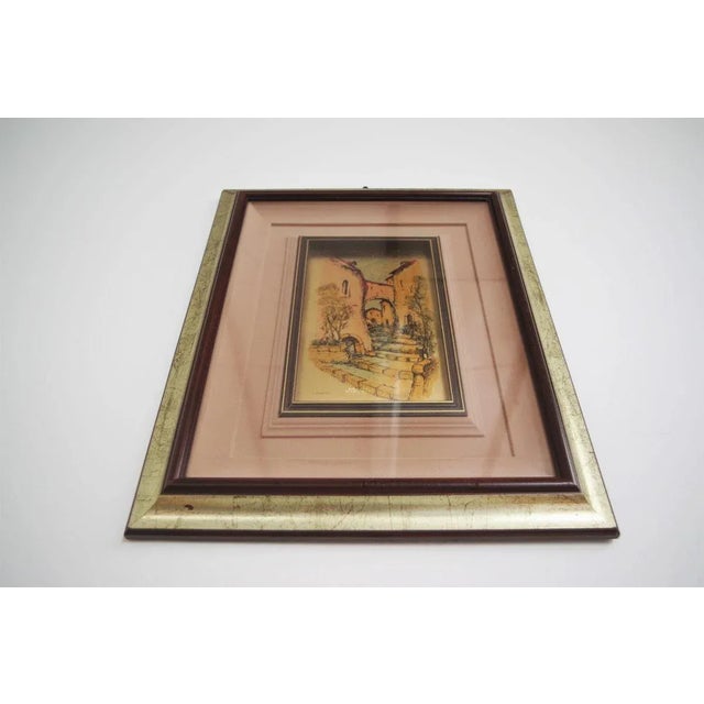 Italian Framed Gold Leaf Pictures by R. Pighetti, 1970s, Set of 2 For Sale - Image 16 of 18
