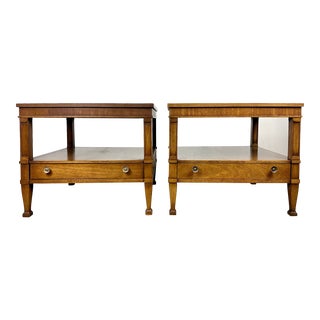 1960’s Mid Century “Triune” Mahogany Square Side Tables by Drexel For Sale