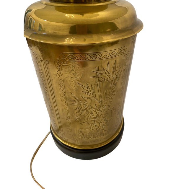 1980s 1980s Wescal Brass Tea Canister Table Lamp For Sale - Image 5 of 9