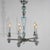 Metal Art Deco Mid Century Modern Chrome & Aqua Blue Glass Five-Light Chandelier C1950 For Sale - Image 7 of 9