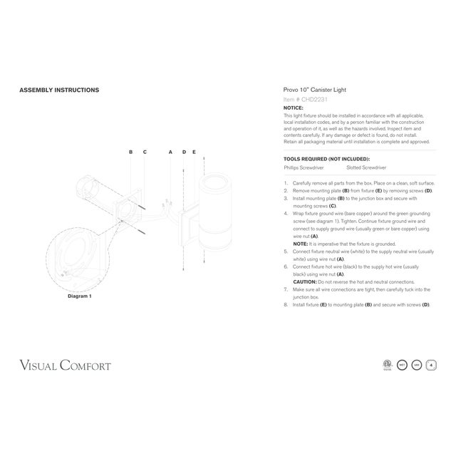 Chapman & Myers for Visual Comfort Signature Provo 10" Canister Light in Bronze For Sale In Houston - Image 6 of 7