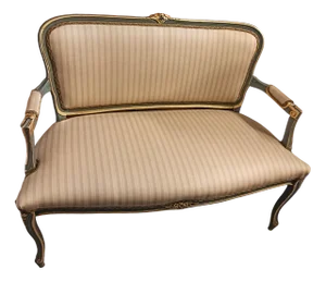 French-Style Sofa in Fabric and Wood