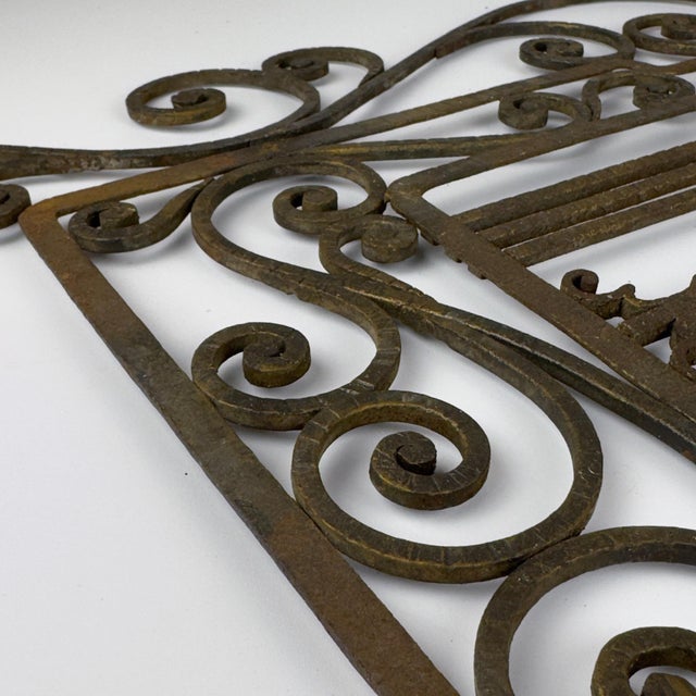 Antique Decorative Wrought Iron Wall Panel, Italy, 1920s For Sale - Image 17 of 18