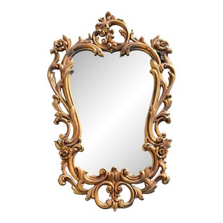 Vintage Syroco Hollywood Regency Ornate Wall Mirror For Sale
