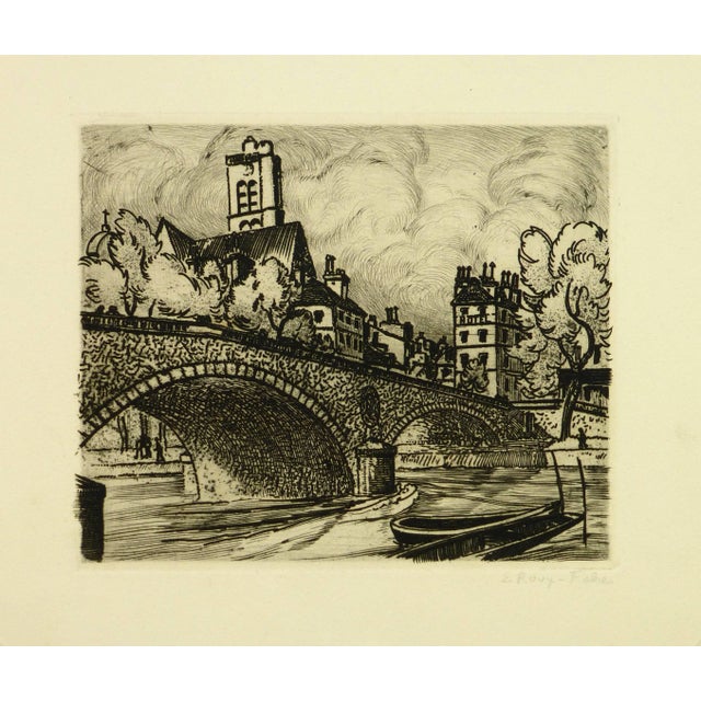 Emile Roux-Fabre, French Etching Bridge For Sale
