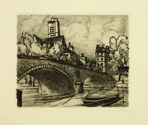 Emile Roux-Fabre, French Etching Bridge