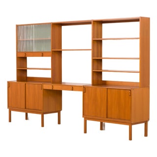 Free-Standing Wall Unit with Desk by Bertil Fridhagen for Bodafors, Sweden, 1960s For Sale