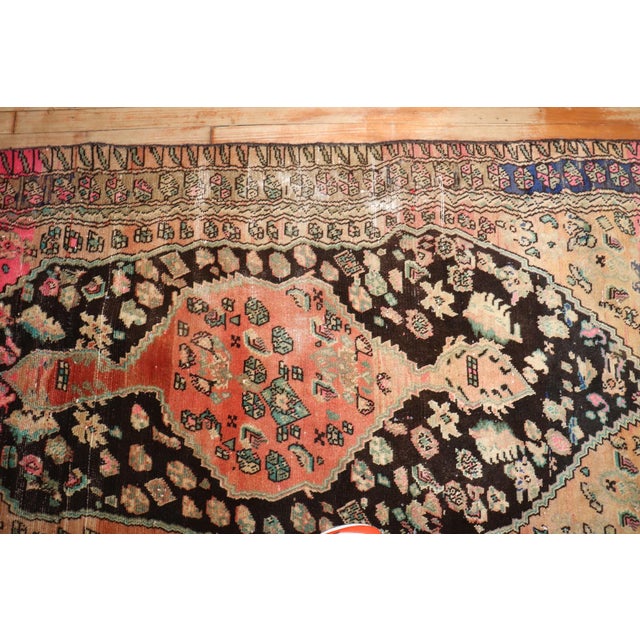 Red Vintage Wonky Persian Accent Rug - 3'9" x 6'5" For Sale - Image 8 of 8