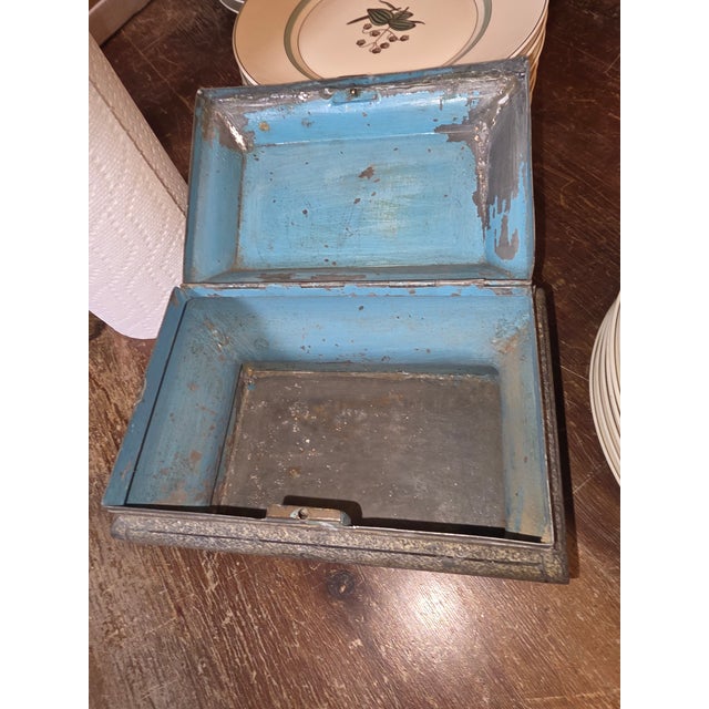 Green Painted Tole Tea Caddy Box For Sale - Image 8 of 11