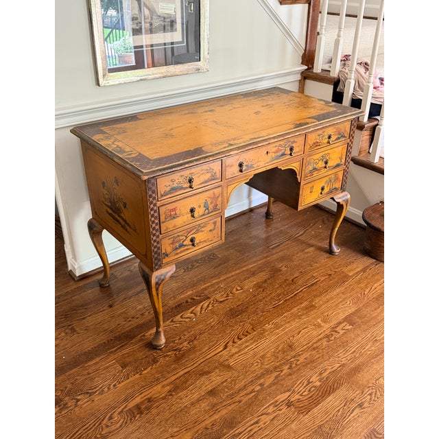 Antique Hand-Painted Chinoiserie Desk For Sale - Image 12 of 12
