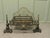 Brown Antique Fire Grate on Andirons with Brass Guard, 1800s For Sale - Image 8 of 9