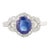 Handcrafted 14k White Gold 1.51ct Blue Sapphire Diamond Cluster Engagement Ring Size 7 For Sale