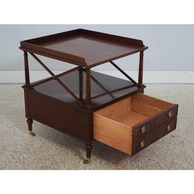 Traditional Baker Mahogany 1 Drawer Library End Table For Sale - Image 3 of 18