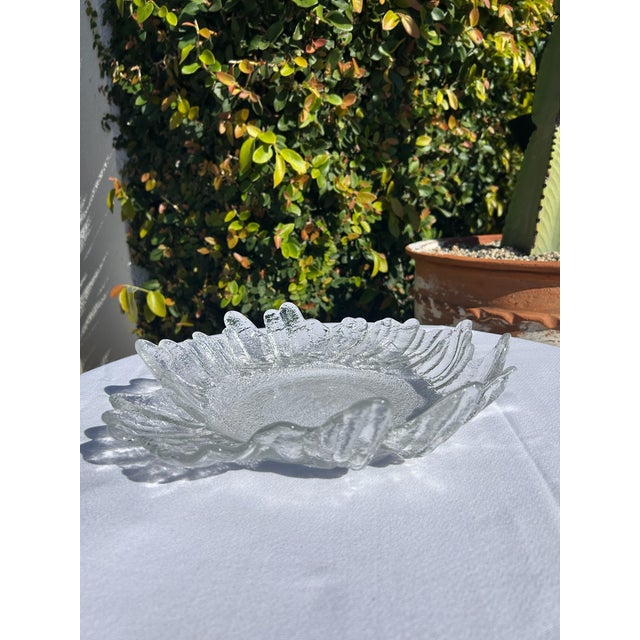 Vintage Scandinavian Iced Glass Textured Platter For Sale - Image 17 of 18