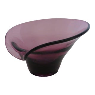 Lily-Shape Glass Accent Bowl For Sale
