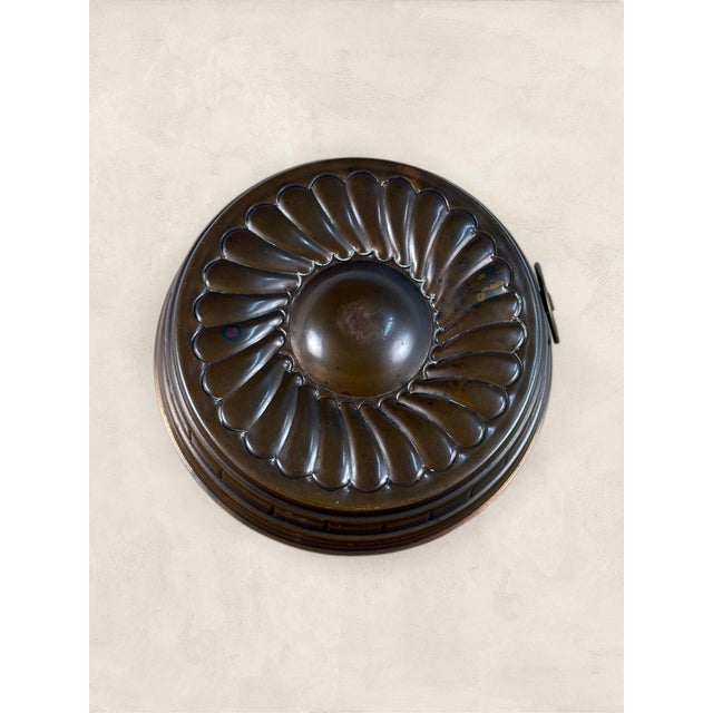 English Antique English Tin Plated Cake Mould For Sale - Image 3 of 7