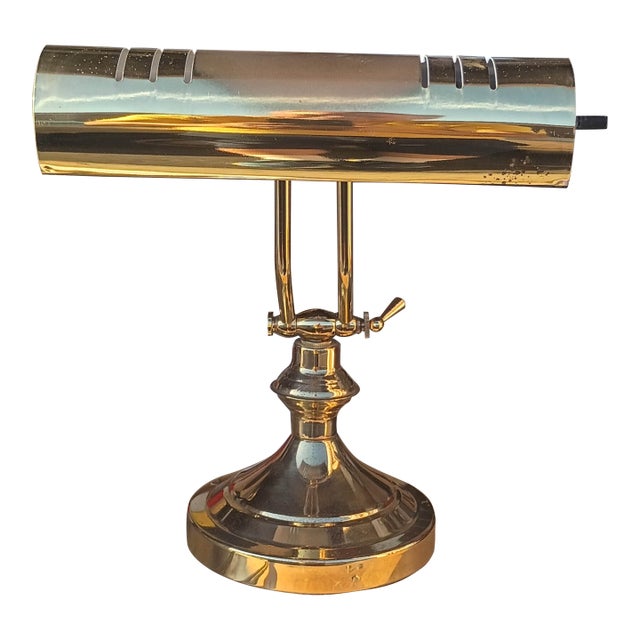 Vintage Brass Banker /Piano Lamp For Sale