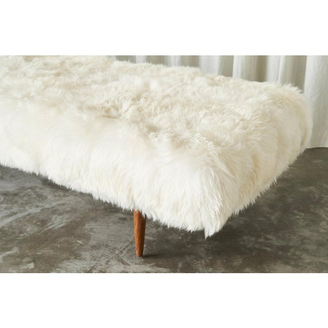 Mid-Century Scandinavian Daybed in Teak and Sheepskin, 1960s For Sale - Image 6 of 15