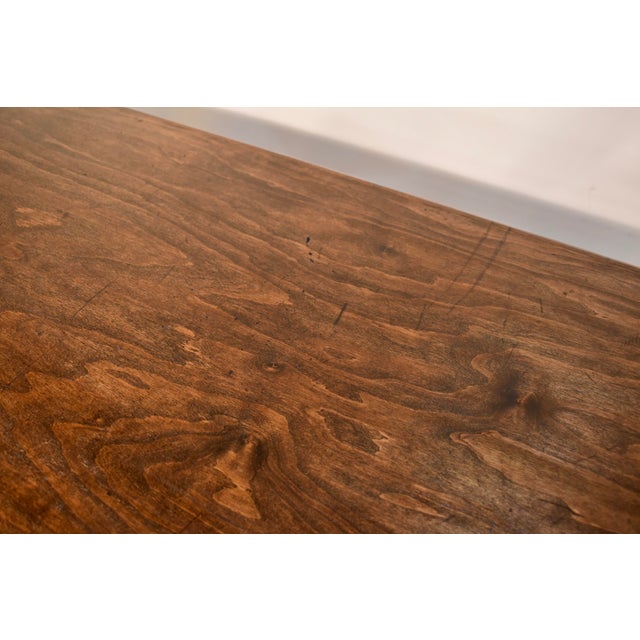 Italian Walnut Trestle Library Table, Circa 1920 For Sale - Image 11 of 12