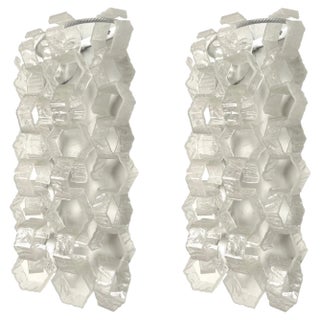 Mid-Century Italian Wall Sconces in Murano Glass from Mazzega, 1970s, Set of 2 For Sale