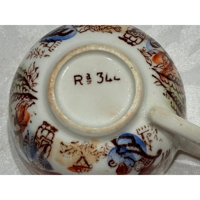 Rare Antique c.1885 English Chinoiserie "Mikado" Miniature Cup & Saucer Set For Sale - Image 9 of 15