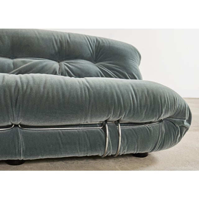 Cassina Soriana Mohair Sofa Designed by Afra and Tobia Scarpa For Sale - Image 9 of 18