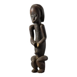 Early 20th Century Male Fang Byeri Seated Reliquary Figure Gabon For Sale