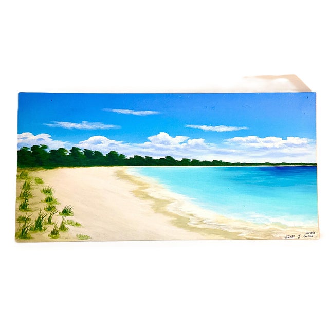 Modern Modern Seascape, Turks & Caicos, Original Signed Art by Provo Local For Sale - Image 3 of 8