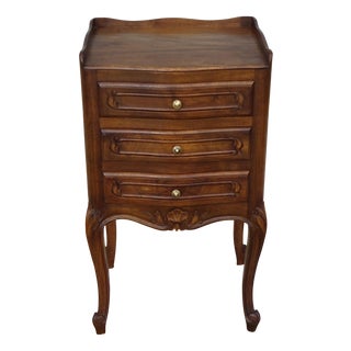 Louis Xv Style Walnut Bedside Table, 1960s For Sale