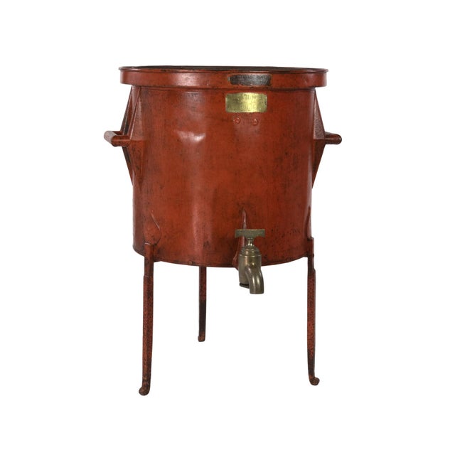Mid 19th Century French Persimmon Painted Metal Wine Making Barrel For Sale - Image 13 of 13