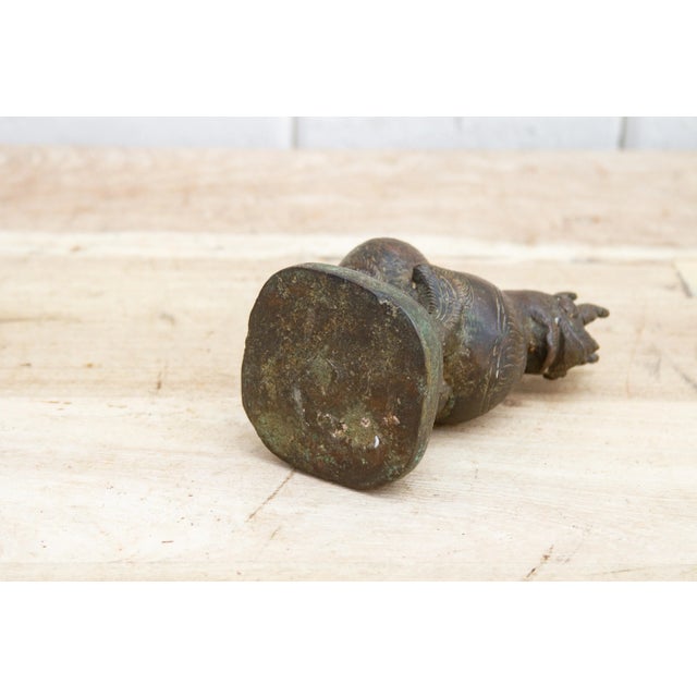 Verdigris Large 19th Century Chinese Bronze Opium Weight For Sale - Image 8 of 10