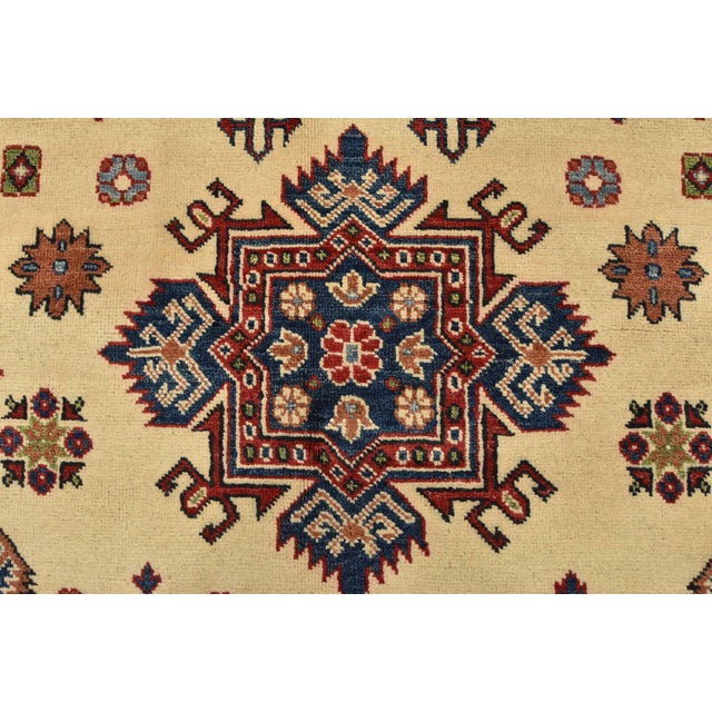 Kazak Rug 8’9” X 11’10” Beige Wool Tribal Hand-Knotted Oriental Carpet For Sale - Image 9 of 14
