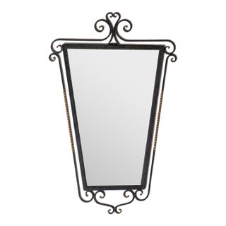 19th Century France Brown Iron Mirror For Sale