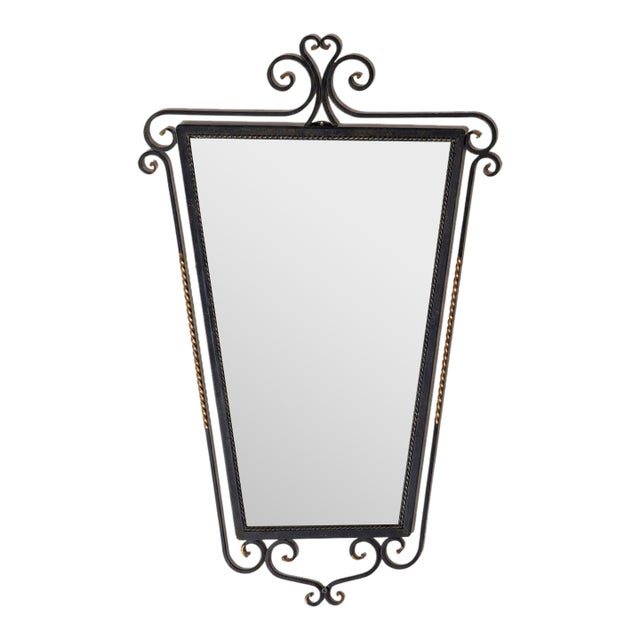 19th Century France Brown Iron Mirror For Sale