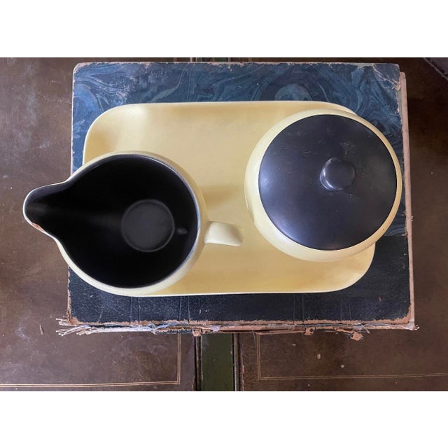 Art Deco Vintage German Sugar Bowl and Creamer by Nasco - Set of 3 For Sale - Image 4 of 10