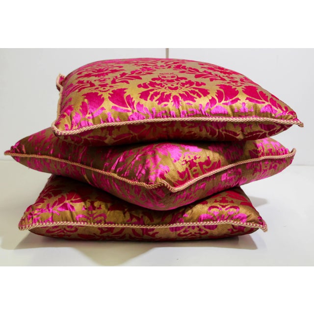 Moroccan Oversized Pink and Gold Floor Pillow Cushion For Sale - Image 9 of 13