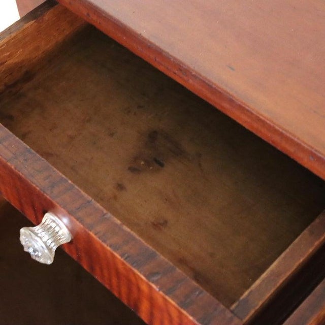 Antique Sheraton Cherry & Tiger Maple 3-Drawer Server C1830 For Sale - Image 13 of 15