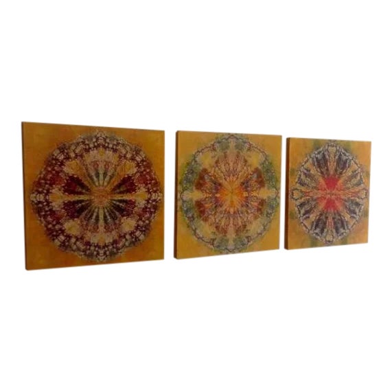 1970s Vintage Carter Smith Shibori Silk Art Panels - Set of 3 For Sale