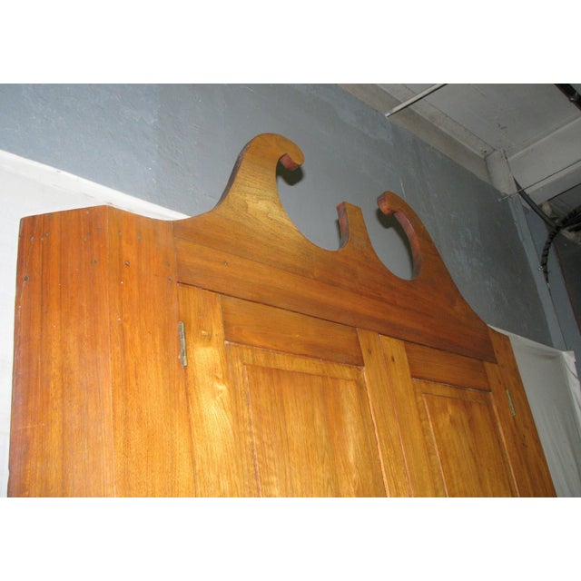 20th Century Early American Solid Cherry Corner Storage Cabinet For Sale - Image 4 of 8
