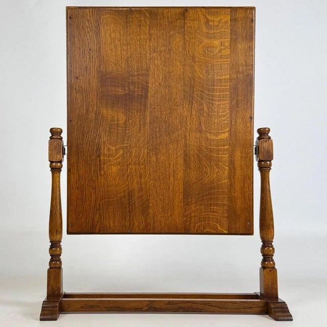 Wood Antique English Oak Dressing Table Mirror, 1900s For Sale - Image 7 of 13