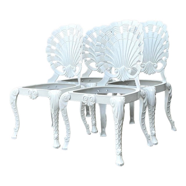 Vintage Regency Cast Aluminum Dining Chairs - Set of 4 For Sale