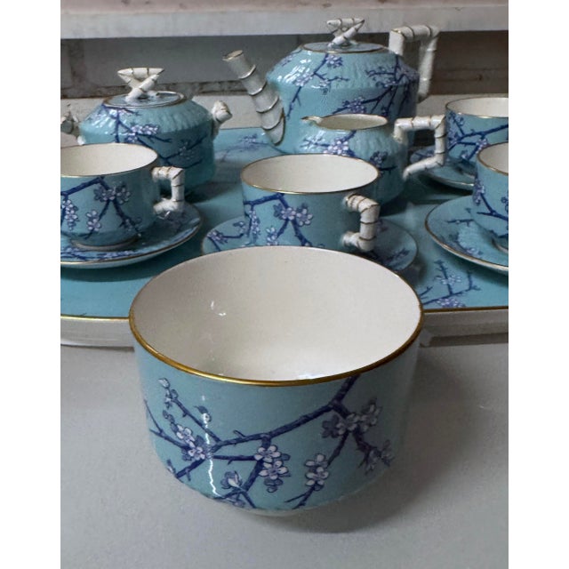 Mid 19th Century Japanese Style English Tea Set W/ Faux Bamboo Trim - 13 pcs For Sale - Image 9 of 9