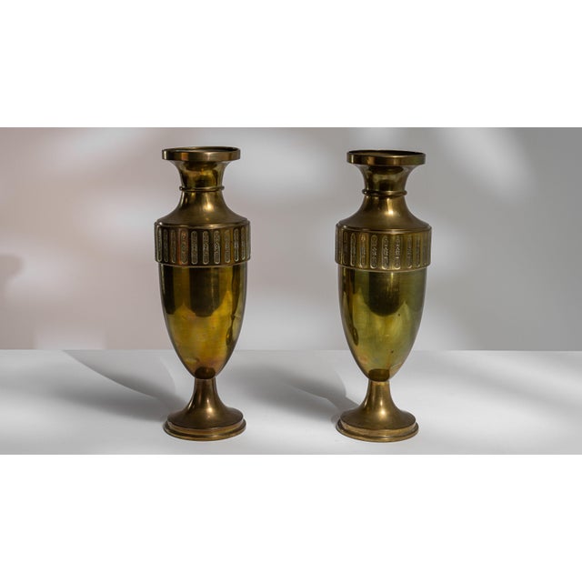 Metal Early 20th Century France Brass Vase For Sale - Image 7 of 15