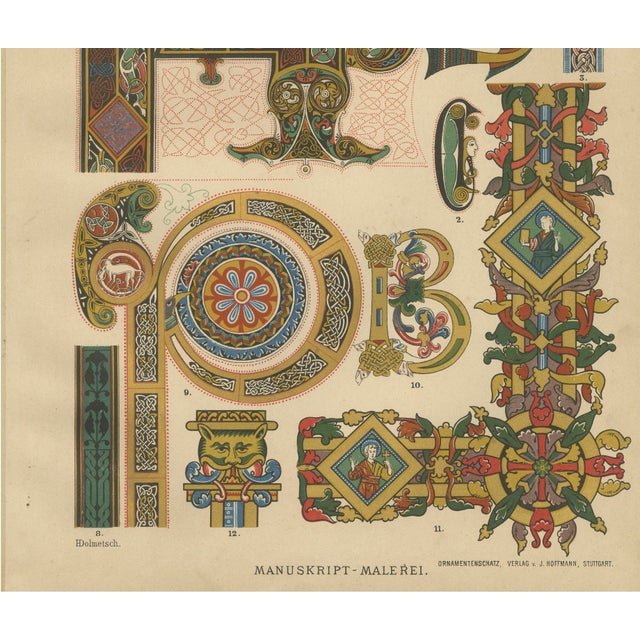 Dolmetsch, Celtic Manuscript Illumination, 1887, Print For Sale - Image 3 of 4