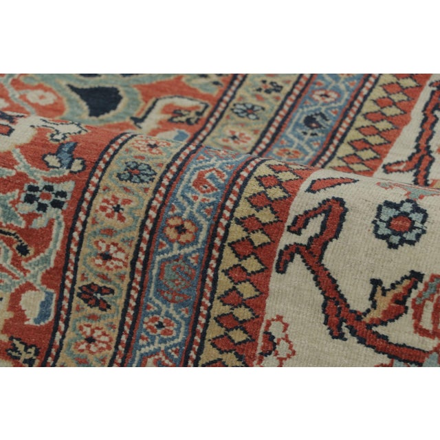 Antique Farahan Persian Rug, Cream and Terracotta Floral Trellis - Rug & Kilim For Sale In New York - Image 6 of 7