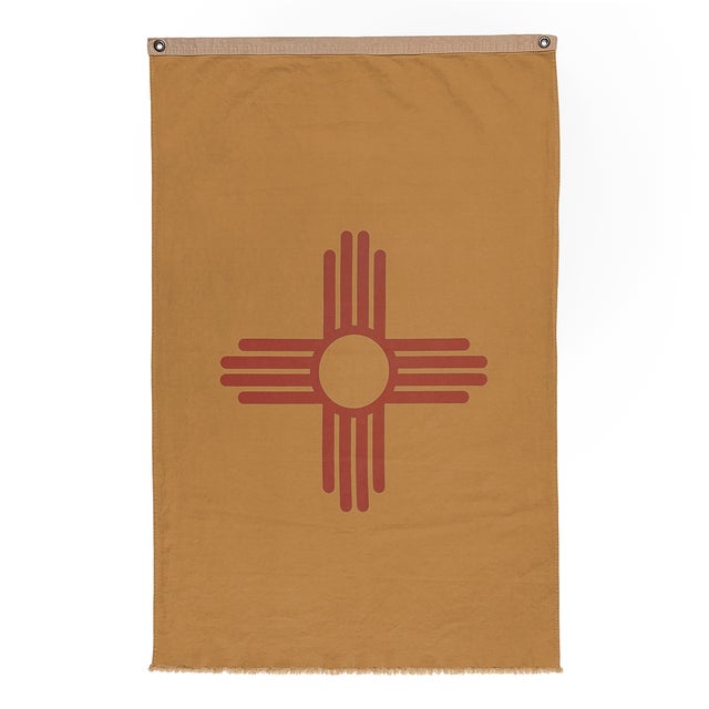 Distressed Cotton New Mexico State Flag, Vintage Style For Sale In Los Angeles - Image 6 of 6