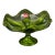 Vintage Mid-Century Modern Viking Glass Avocado Green Ruffled Edge Pedestal Compote Bowl For Sale