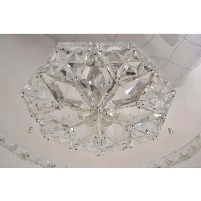 Mid-Century Modern Silver-Plated Faceted Crystal Chandelier from Bakalowits & Söhne, 1950s For Sale - Image 3 of 5