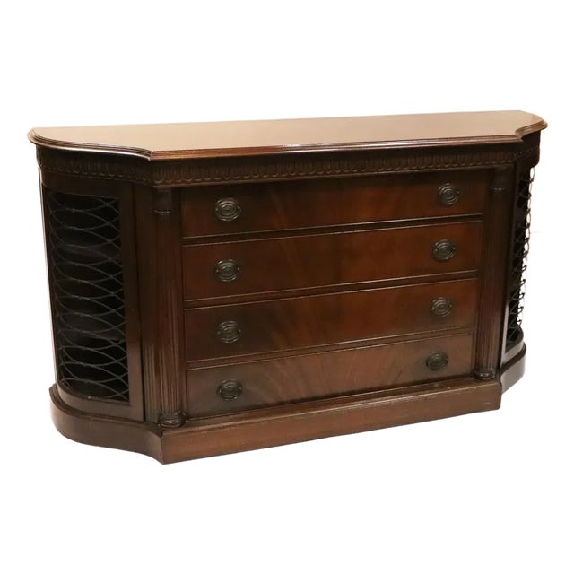 1920s American Large Regency-Style Mahogany Credenza Sideboard. For Sale